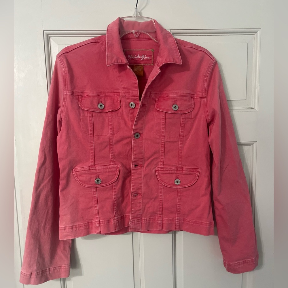CHRISTOPHER BLUE colorful denim jacket